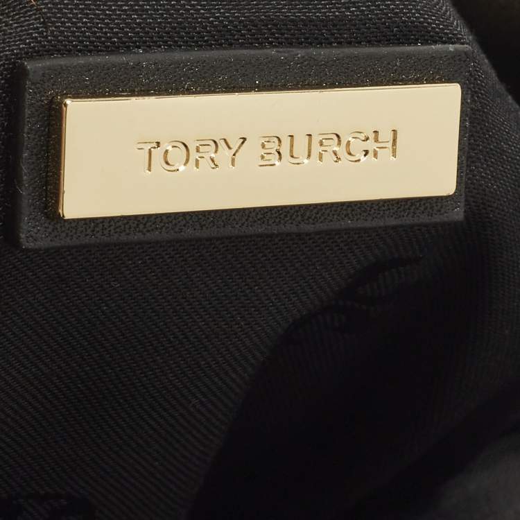 Pre Owned Tory Burch Brown/Black Leopard Print Calfhair and Leather Zip Around Shoulder Bag