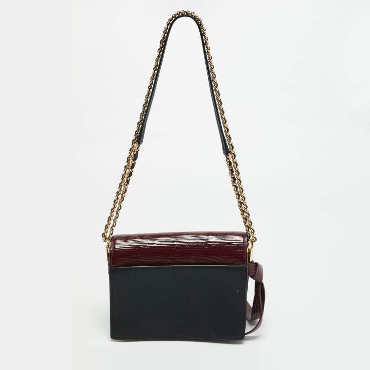 Pre Owned Tory Burch Robinson Multicolor Mixed Leather Shoulder Bag