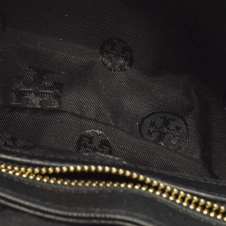 Pre Owned Tory Burch Patchwork Robinson Black Leather Chain Shoulder Bag