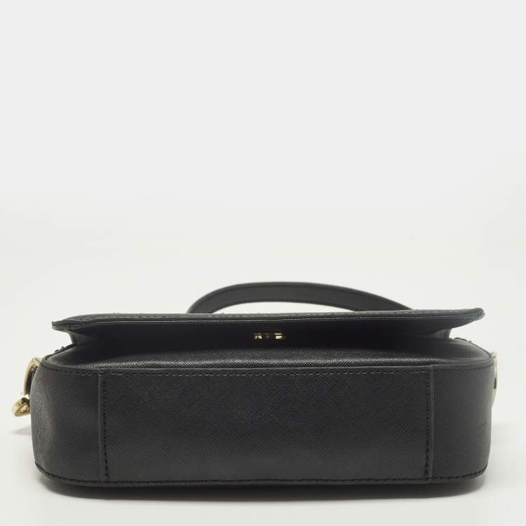 Pre Owned Tory Burch Patchwork Robinson Black Leather Chain Shoulder Bag