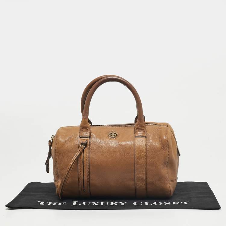 Pre Owned Tory Burch Brody Brown Leather Satchel
