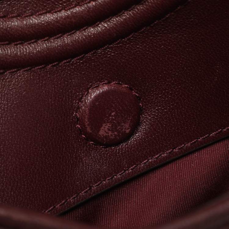 مملوكة مسبقًا Tory Burch Fleming Small Burgundy Leather Shoulder Bag