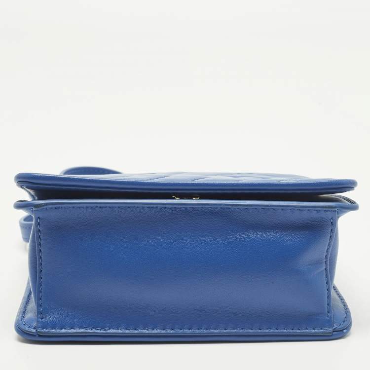 Pre Owned Tory Burch Alexa Blue Quilted Leather Shoulder Bag