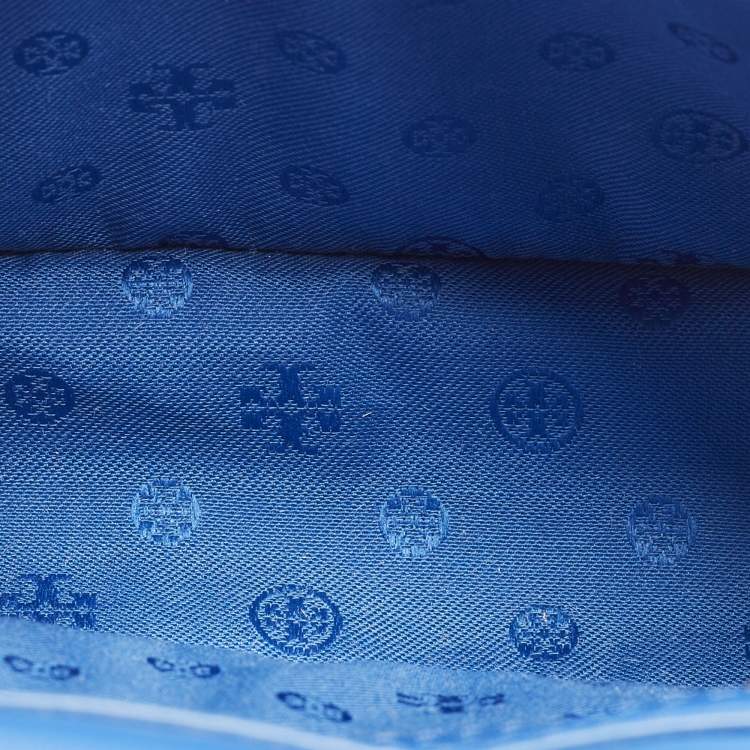 Pre Owned Tory Burch Alexa Blue Quilted Leather Shoulder Bag