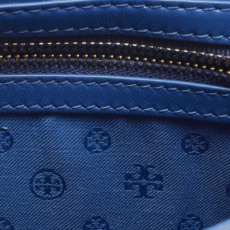 Pre Owned Tory Burch Alexa Blue Quilted Leather Shoulder Bag