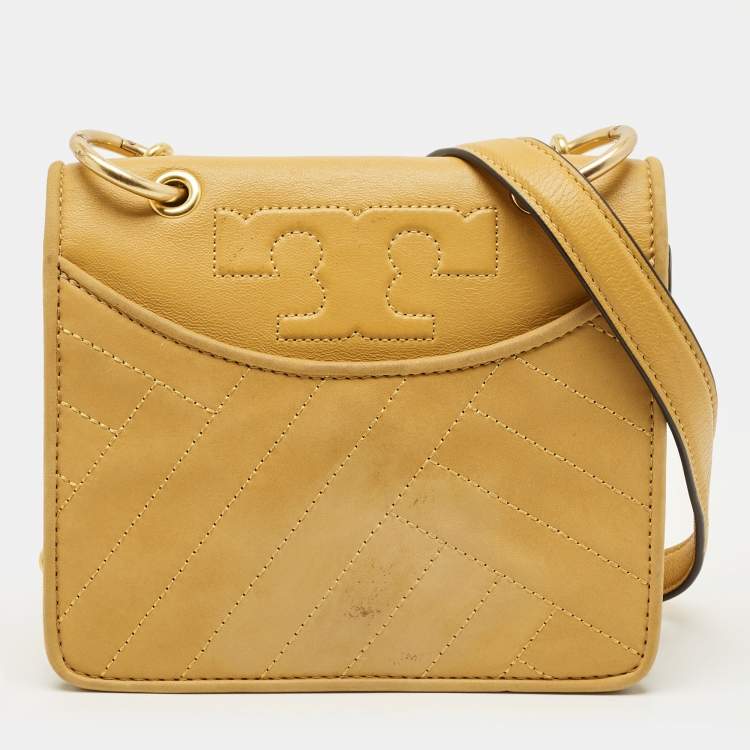 مملوكة مسبقًا Tory Burch Alexa Mini Mustard Leather Shoulder Bag
