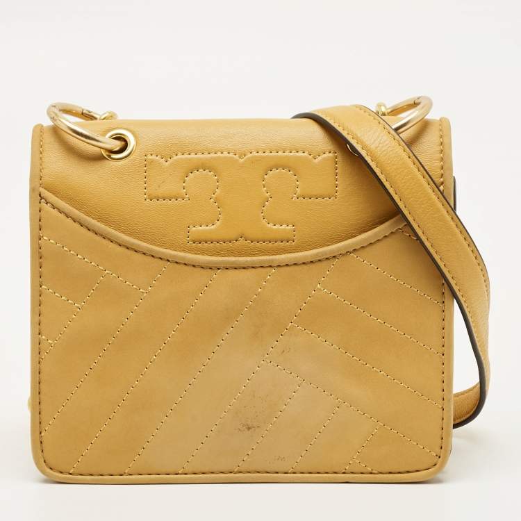 مملوكة مسبقًا Tory Burch Alexa Mini Mustard Leather Shoulder Bag