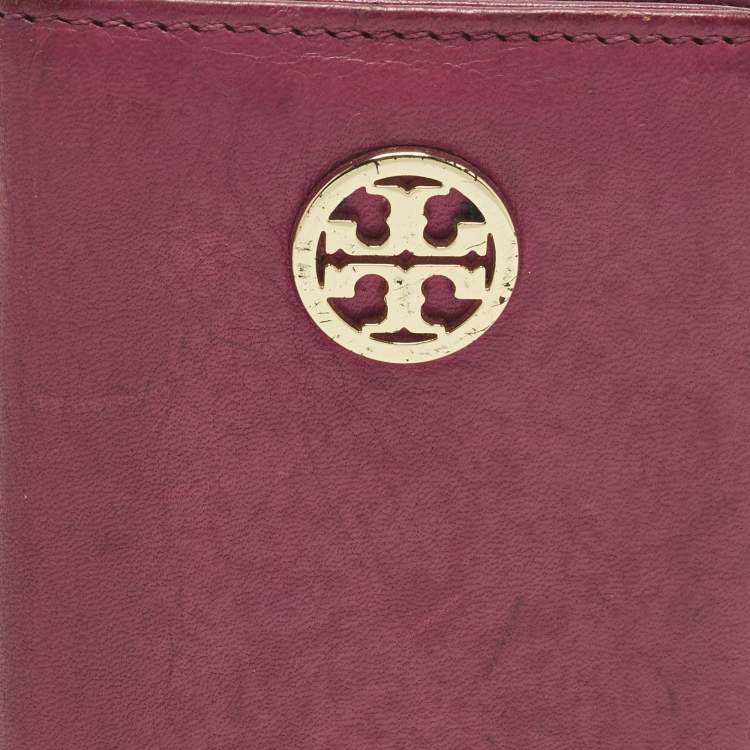 Pre Owned حافظة بطاقات توري برش شعار جلد وردي
