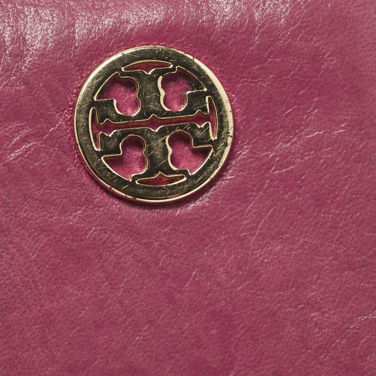 Pre Owned حافظة بطاقات توري برش شعار جلد وردي