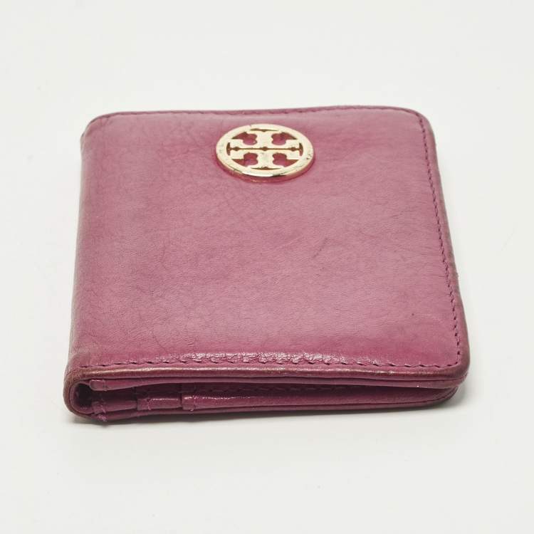 Pre Owned حافظة بطاقات توري برش شعار جلد وردي