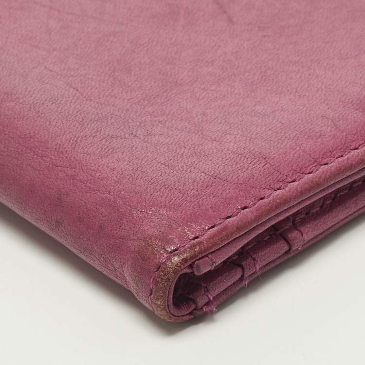 Pre Owned حافظة بطاقات توري برش شعار جلد وردي