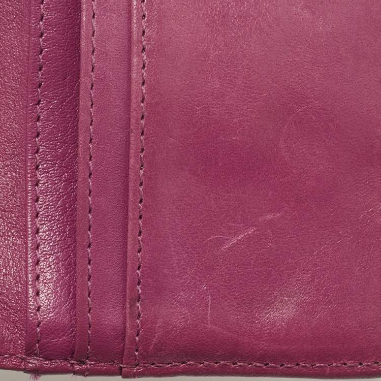 Pre Owned حافظة بطاقات توري برش شعار جلد وردي