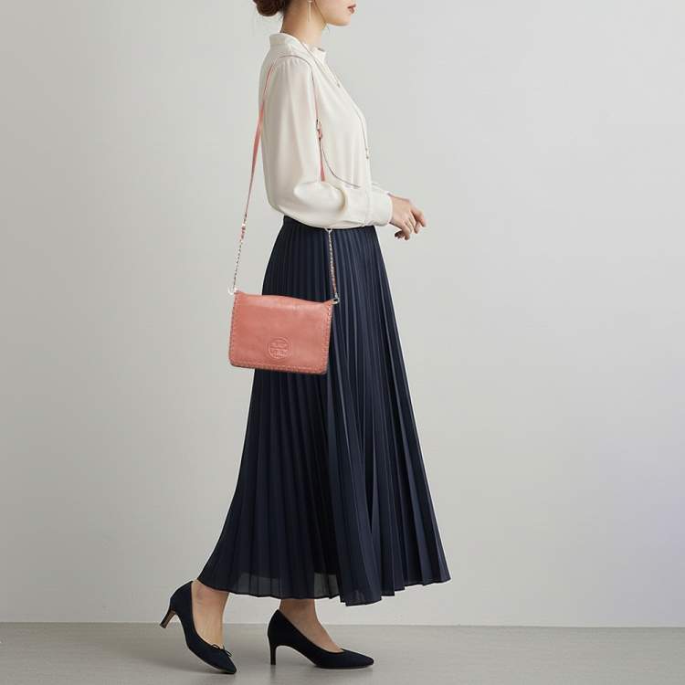 مملوكة مسبقًا Tory Burch Marion Old Rose Leather Shoulder Bag