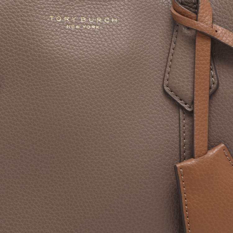 Pre Owned Tory Burch Perry Small Brown Leather Tote