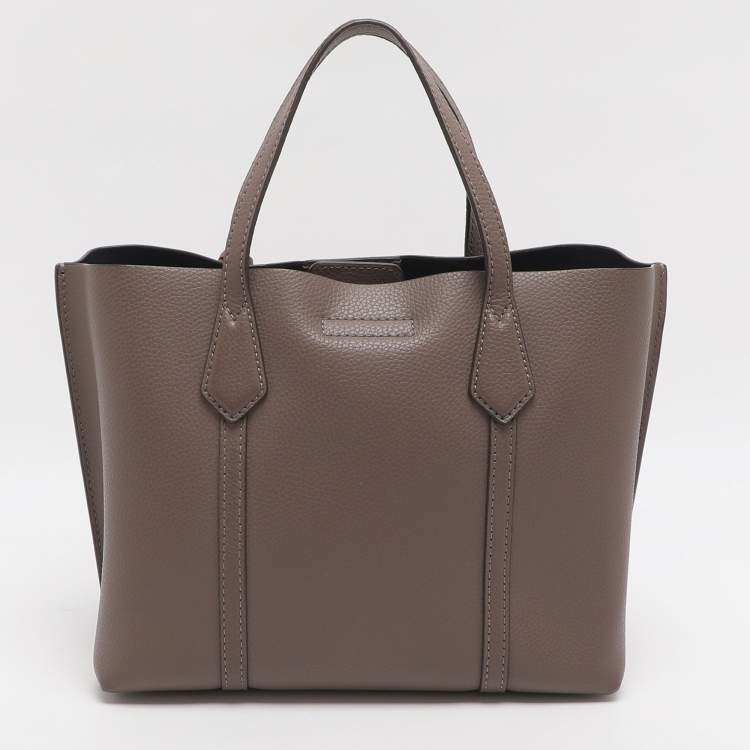 Pre Owned Tory Burch Perry Small Brown Leather Tote
