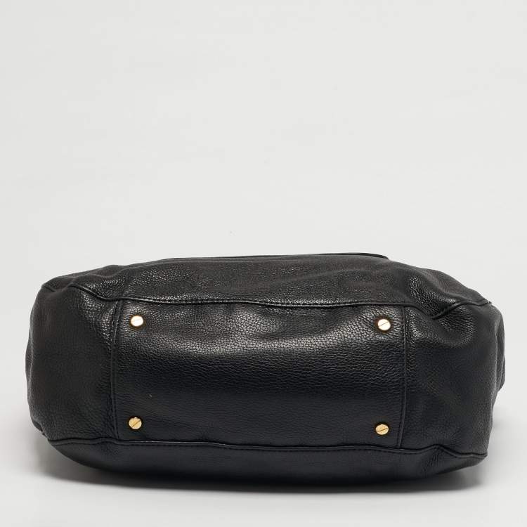 Pre Owned Tory Burch Amanda Black Leather Tote