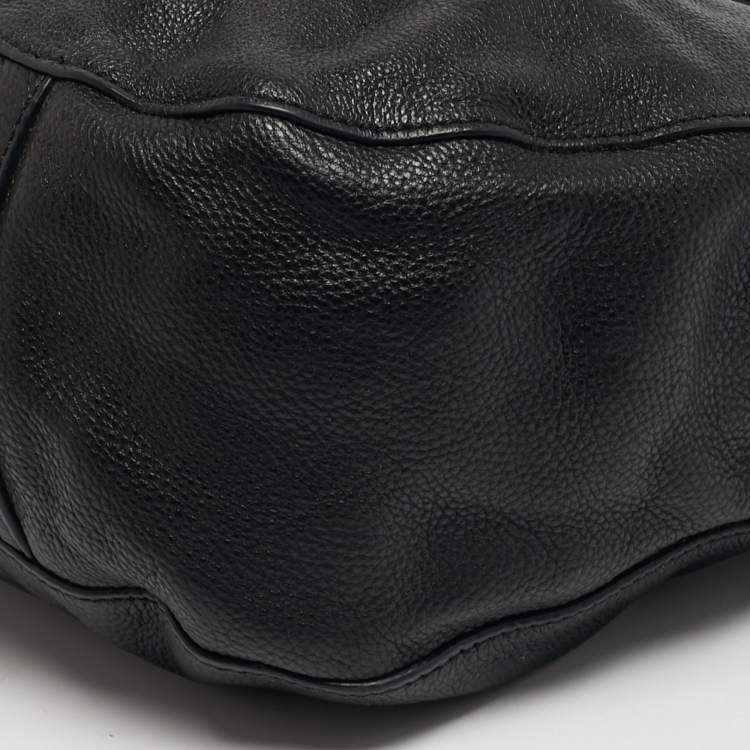 Pre Owned Tory Burch Amanda Black Leather Tote