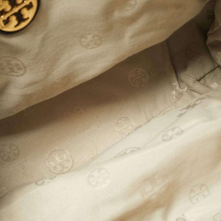 Pre Owned Tory Burch Amanda Black Leather Tote