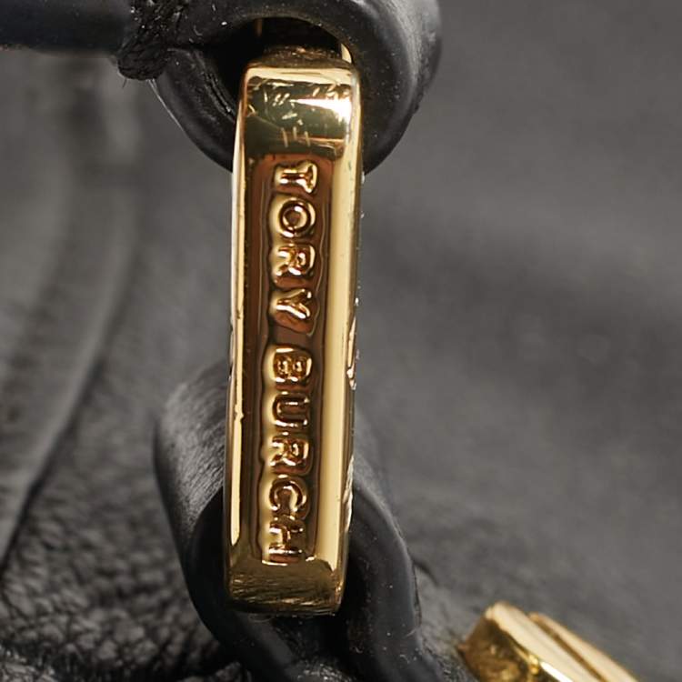 Pre Owned Tory Burch Amanda Black Leather Tote