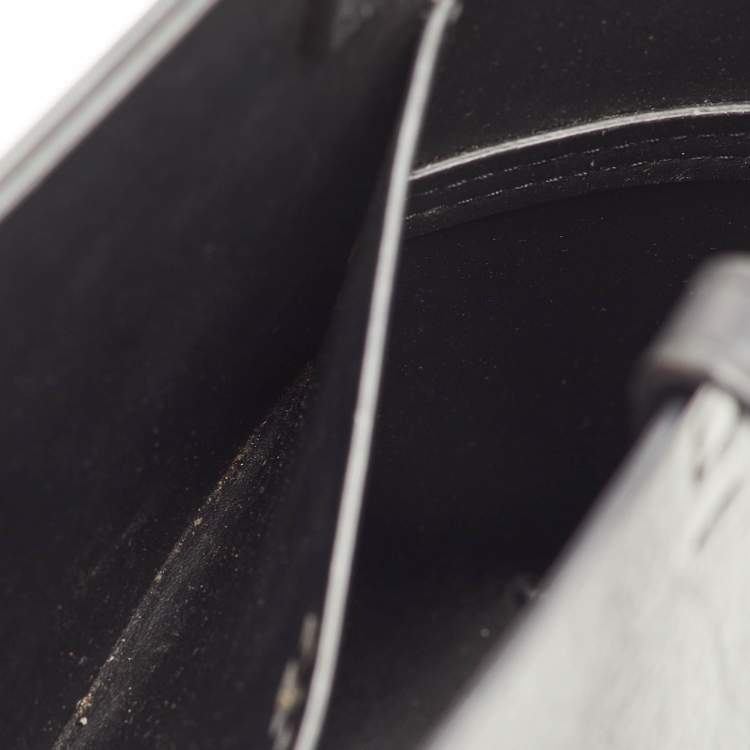 Pre Owned Tory Burch Block-T Black Leather Shopper Tote