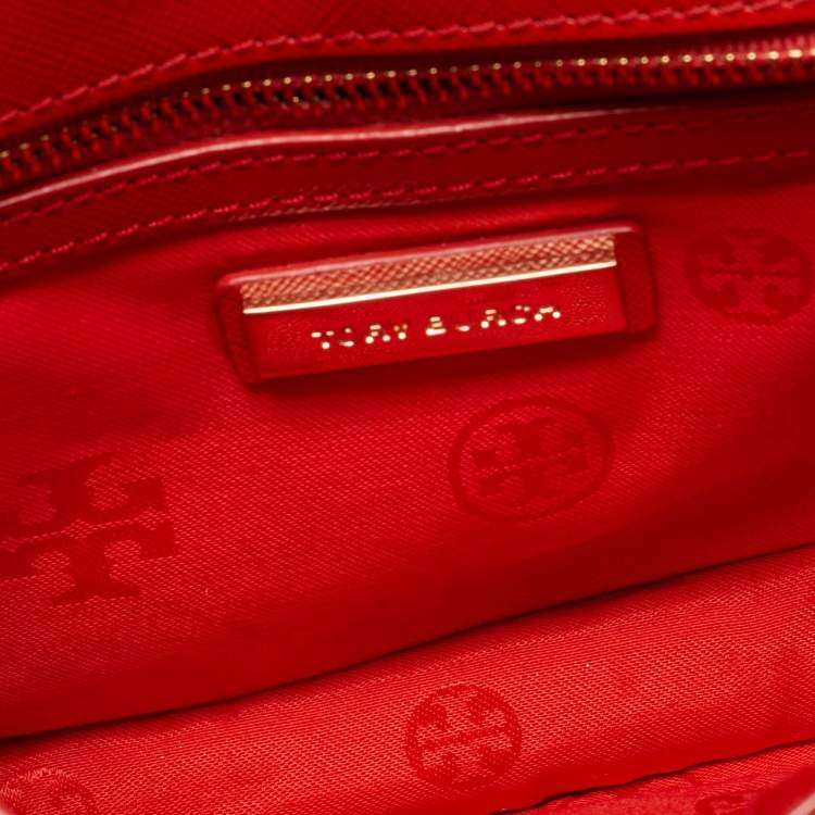 Pre Owned Tory Burch Kira Envelope Red Leather Flap Shoulder Bag
