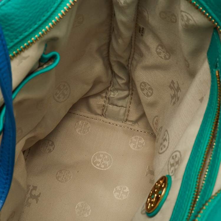 Pre Owned Tory Burch Multicolor Leather Colorblock Shopper Tote