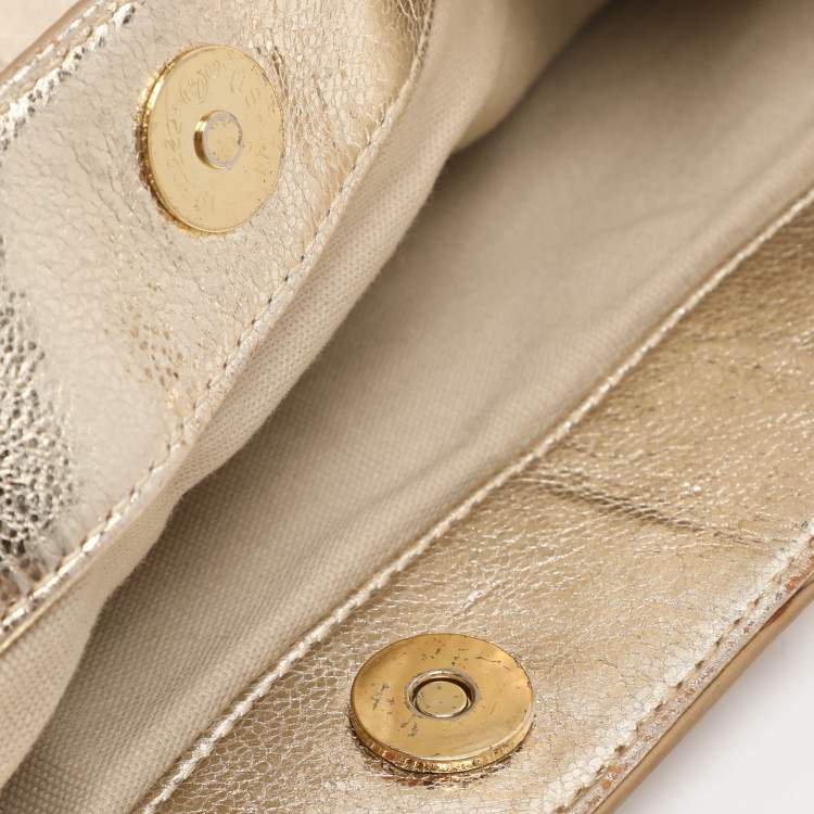 Pre Owned Tory Burch Gold Leather Hobo