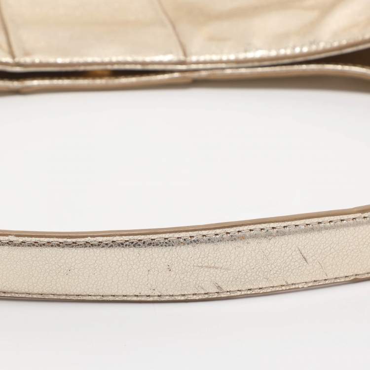 Pre Owned Tory Burch Gold Leather Hobo