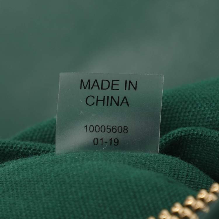 Pre Owned Tory Burch Kira Green Chevron Leather Shoulder Bag