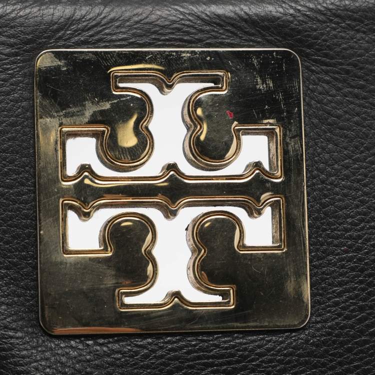 Pre Owned Tory Burch Britten Black Leather Shoulder Bag