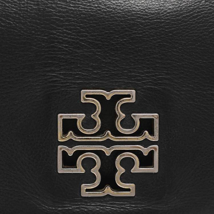 Pre Owned Tory Burch Britten Black Leather Shoulder Bag