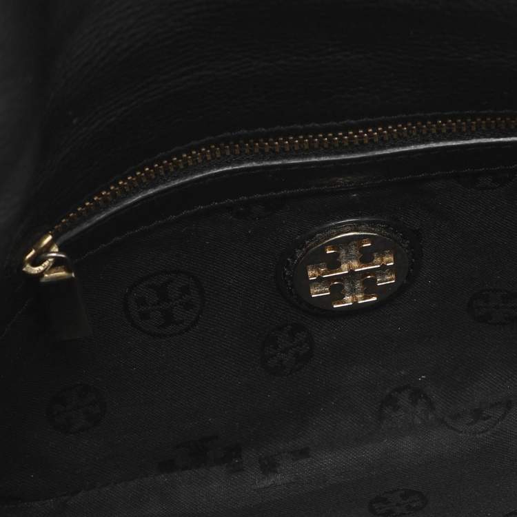 Pre Owned Tory Burch Britten Black Leather Shoulder Bag