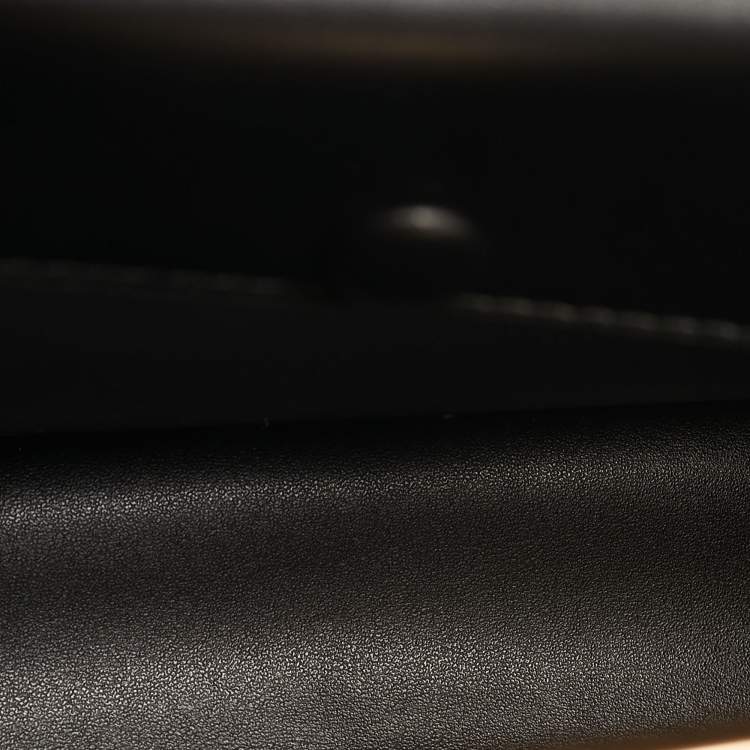 Pre Owned Tory Burch Eleanor Black Croc Embossed Leather Top Handle Bag