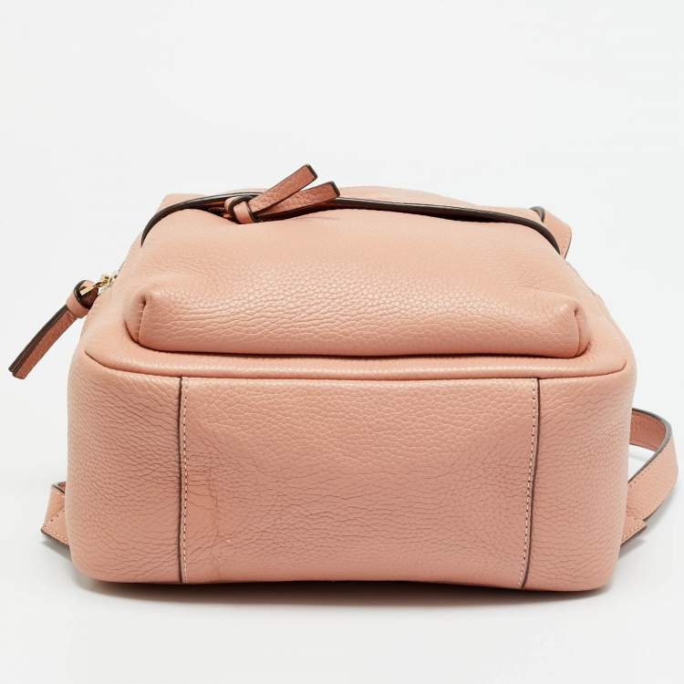 Pre Owned Tory Burch Thea Mini Peach Leather Backpack