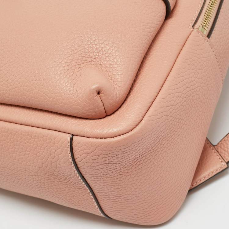 Pre Owned Tory Burch Thea Mini Peach Leather Backpack