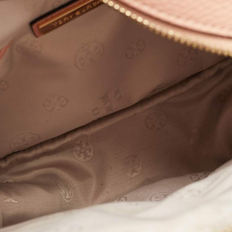 Pre Owned Tory Burch Thea Mini Peach Leather Backpack