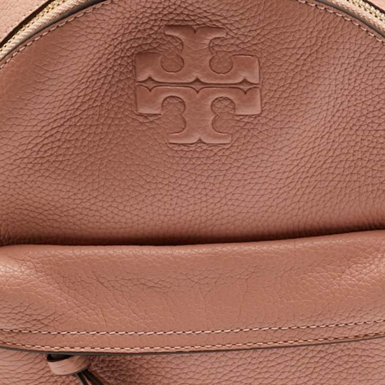 Pre Owned Tory Burch Thea Mini Peach Leather Backpack