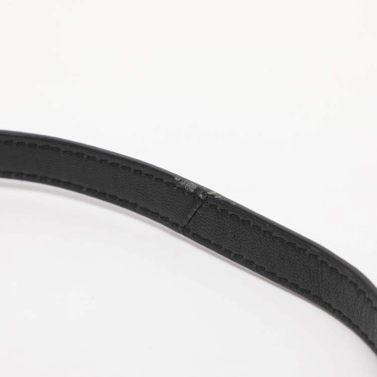 Pre Owned Tory Burch Kira Small Black Chevron Leather Crossbody Bag