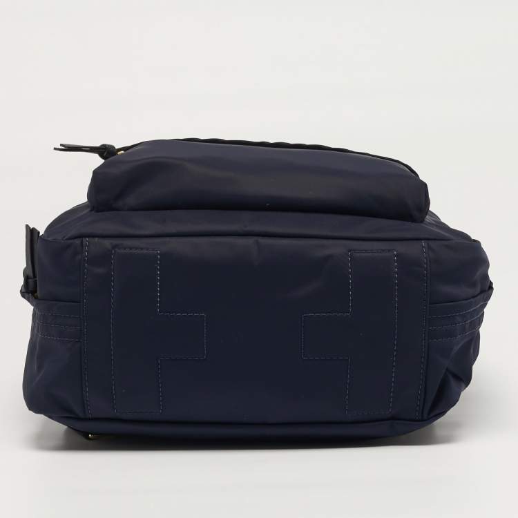 Pre Owned Tory Burch Ella Navy Blue Nylon Backpack