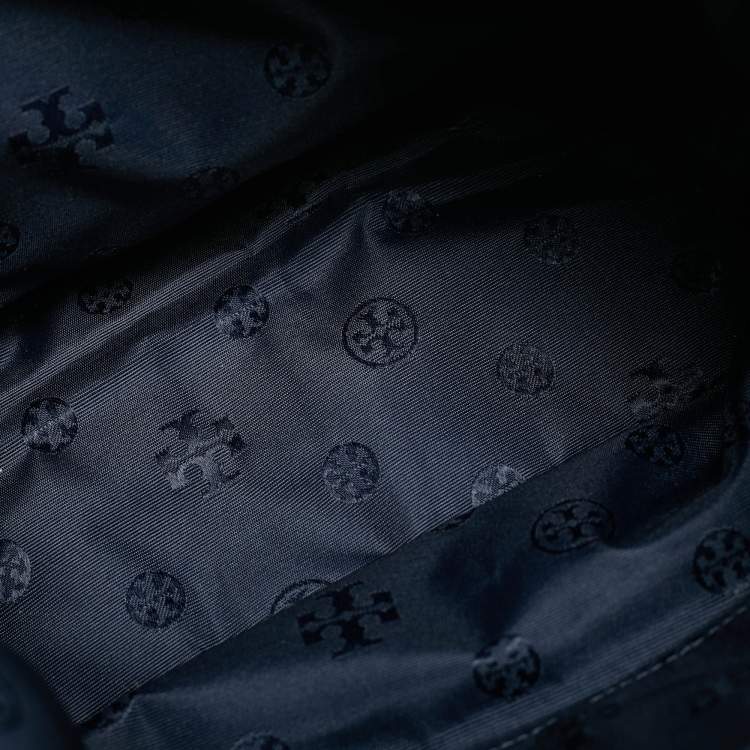 Pre Owned Tory Burch Ella Navy Blue Nylon Backpack