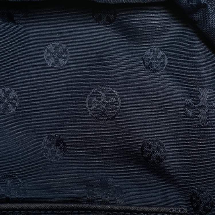 Pre Owned Tory Burch Ella Navy Blue Nylon Backpack