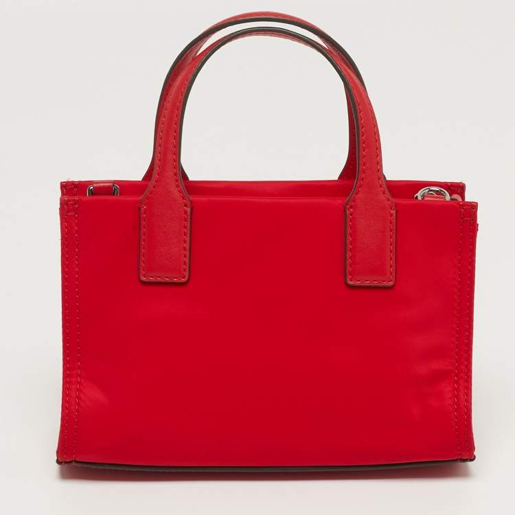 Pre Owned Tory Burch Ella Mini Red Nylon Tote