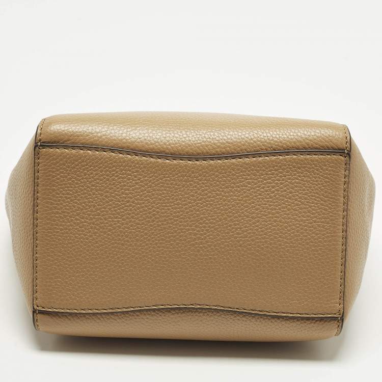 Pre Owned Tory Burch McGraw Small Tan Leather Bucket Bag