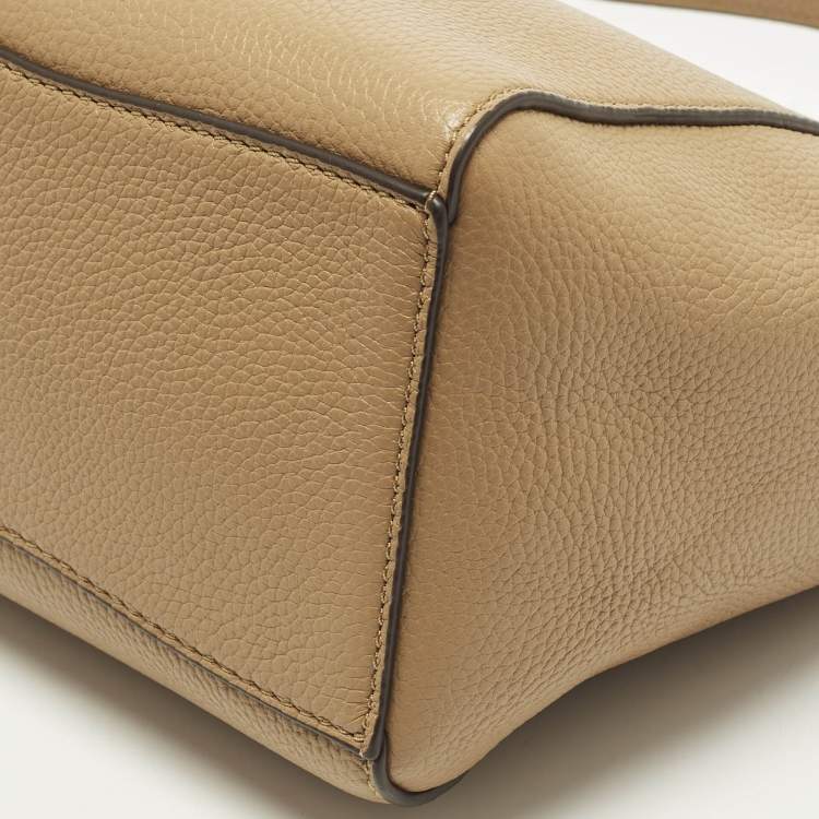 Pre Owned Tory Burch McGraw Small Tan Leather Bucket Bag