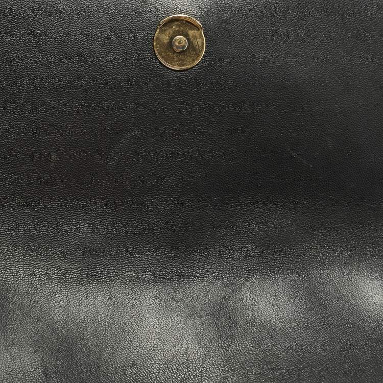 Pre Owned Tory Burch Fleming Medium Black Leather Shoulder Bag