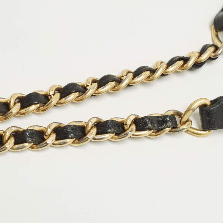 Pre Owned Tory Burch Fleming Medium Black Leather Shoulder Bag