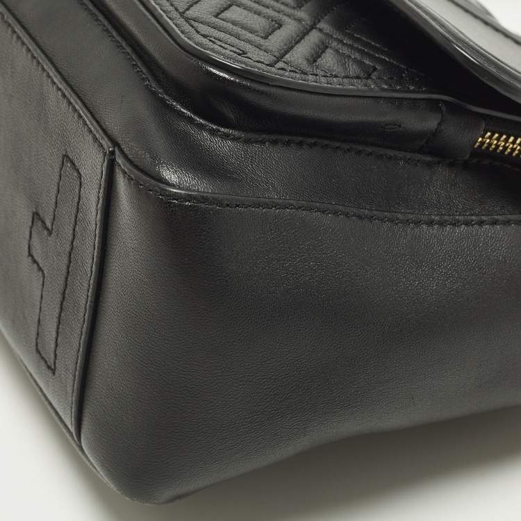 Pre Owned Tory Burch Fleming Black Leather Top Handle Bag