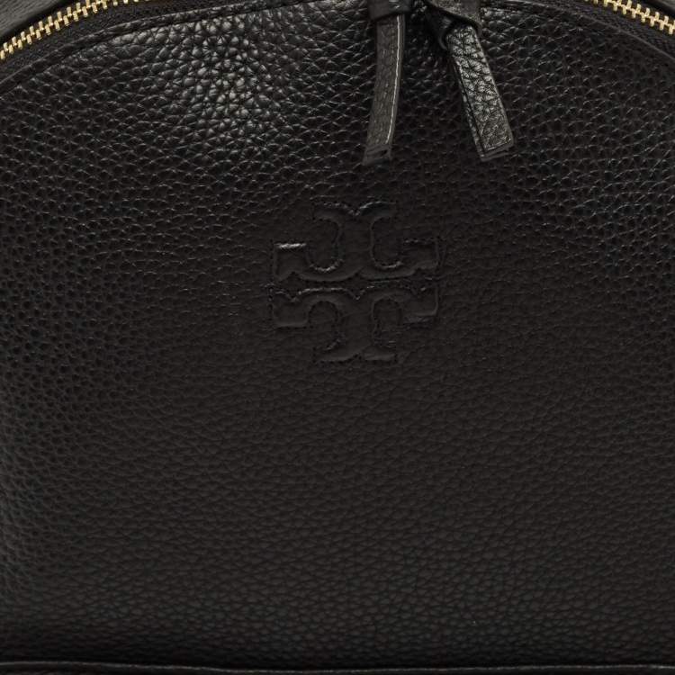 Pre Owned Tory Burch Thea Black Leather Backpack