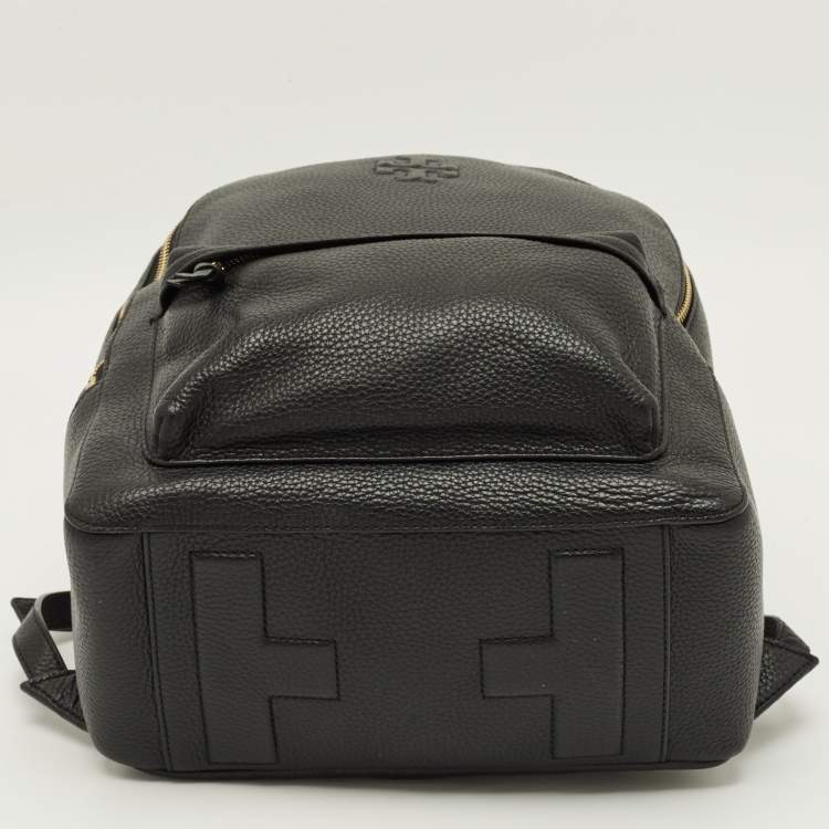 Pre Owned Tory Burch Thea Black Leather Backpack