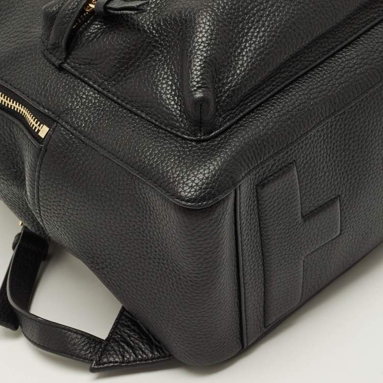 Pre Owned Tory Burch Thea Black Leather Backpack